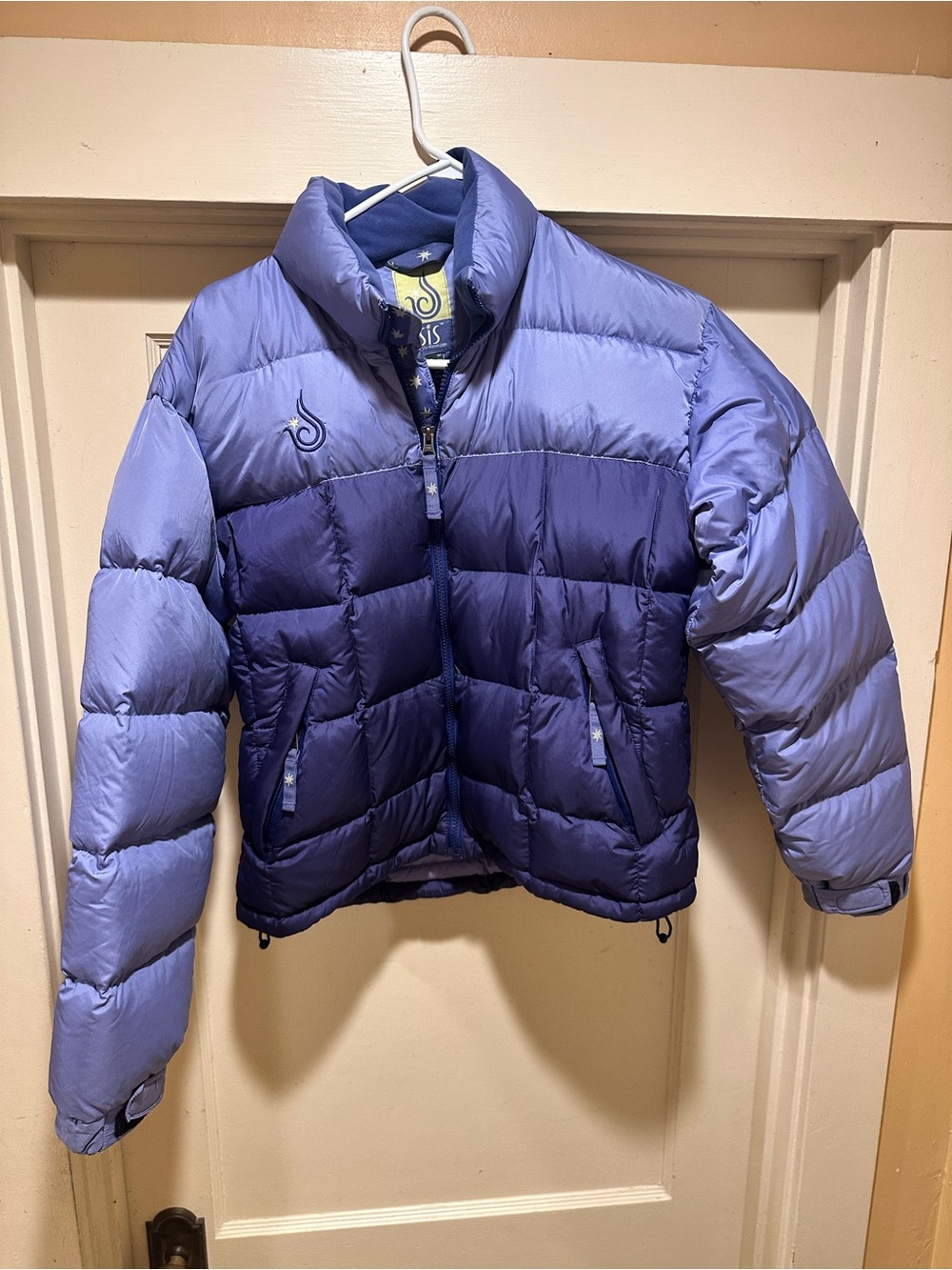 Isis Two-Tone Lavender and Deep Purple goose down puffer Jacket, W 10